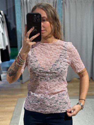 Immagine di MAGLIA IN PIZZO MANICA CORTA