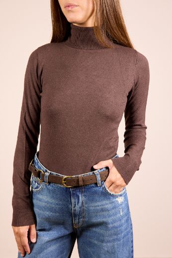 Immagine di MAGLIONCINO BASIC VISCOSA DOLCEVITA - Disponibile in NERO, MARRONE, BORDEAUX, PANNA