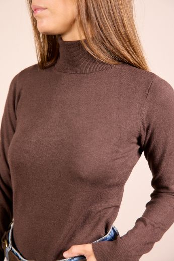 Immagine di MAGLIONCINO BASIC VISCOSA DOLCEVITA - Disponibile in NERO, MARRONE, BORDEAUX, PANNA