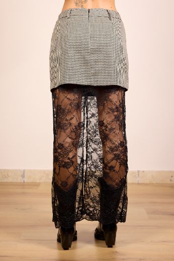 Immagine di TOP + GONNA PIED DE POULE PIZZO