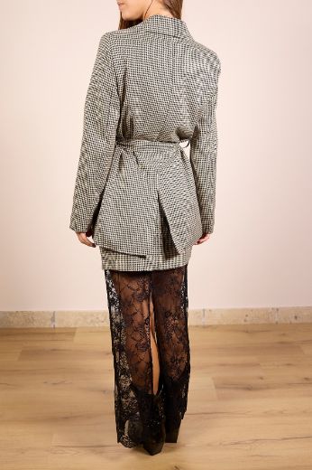 Immagine di TOP + GONNA PIED DE POULE PIZZO