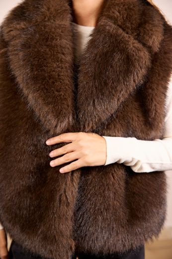 Immagine di GILET ECOPELLICCIA MORO