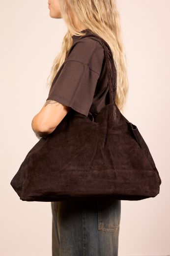 Immagine di SHOPPER SCAMOSCIATA - Disponibile in MARRONE, CUOIO