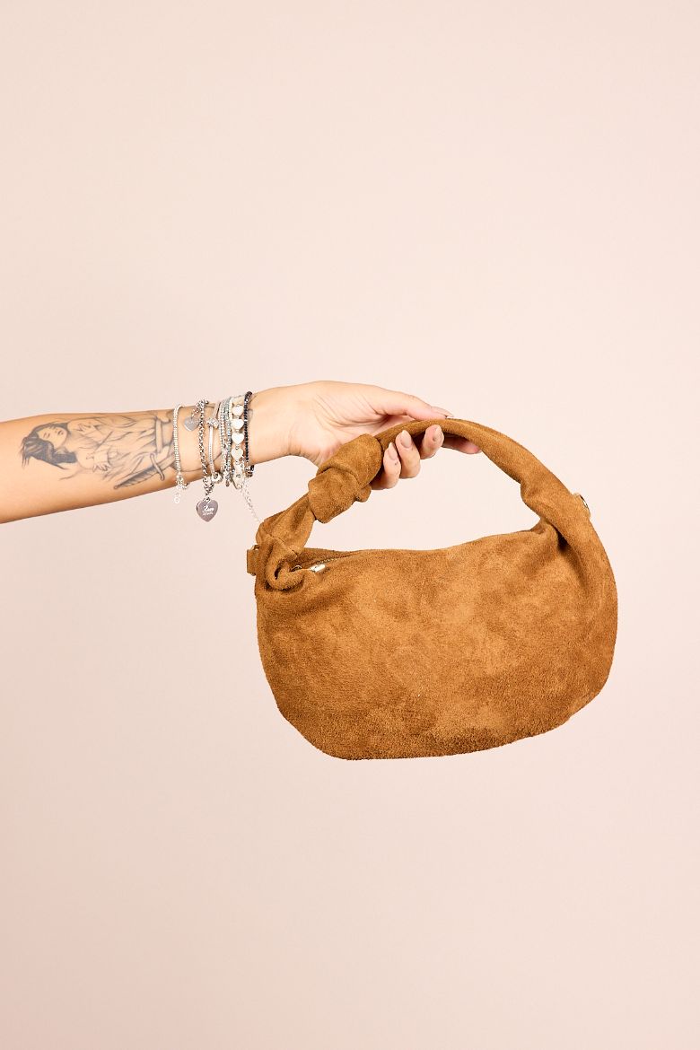 Immagine di BORSA NODO SCAMOSCIATA - Disponibile in VERDE, MARRONE, BORDEAUX