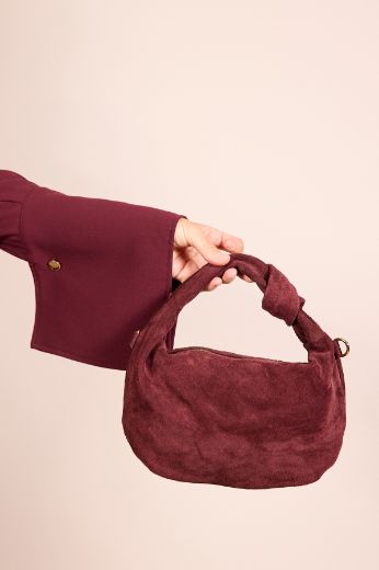 Immagine di BORSA NODO SCAMOSCIATA - Disponibile in VERDE, MARRONE, BORDEAUX