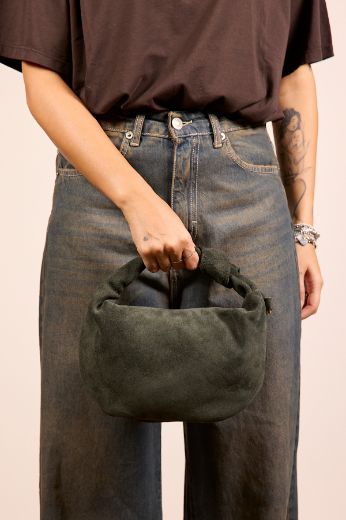 Immagine di BORSA NODO SCAMOSCIATA - Disponibile in VERDE, MARRONE, BORDEAUX