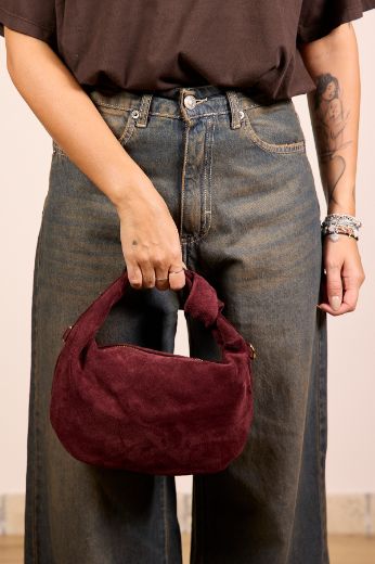 Immagine di BORSA NODO SCAMOSCIATA - Disponibile in VERDE, MARRONE, BORDEAUX