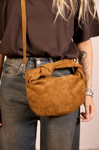 Immagine di BORSA NODO SCAMOSCIATA - Disponibile in VERDE, MARRONE, BORDEAUX