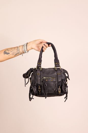 Immagine di BORSA IN PELLE CITY BAG MINI VINTAGE - Disponibile in NERO, MARRONE