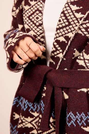 Immagine di CANDIGAN FANTASY BORDEAUX/BEIGE