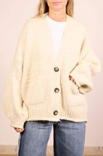 Immagine di CARDIGAN 3 BOTTONI - Disponibile in PANNA, MARRONE, BORDEAUX, NERO, GRIGIO