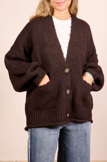 Immagine di CARDIGAN 3 BOTTONI - Disponibile in PANNA, MARRONE, BORDEAUX, NERO, GRIGIO
