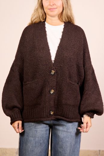 Immagine di CARDIGAN 3 BOTTONI - Disponibile in PANNA, MARRONE, BORDEAUX, NERO, GRIGIO