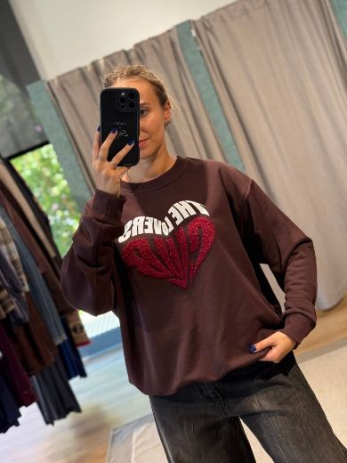 Immagine di FELPA  THE LOVERS CLUB  - Disponibile in MARRONE, NERO