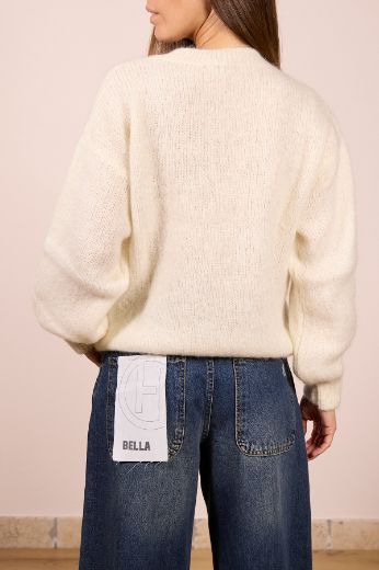 Immagine di MAGLIONE MISTO MOHAIR - Disponibile in PANNA, MARRONE, GRIGIO, BORDEAUX, BLU