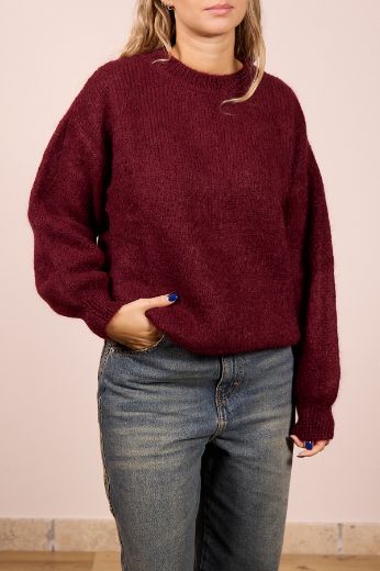 Immagine di MAGLIONE MISTO MOHAIR - Disponibile in PANNA, MARRONE, GRIGIO, BORDEAUX, BLU