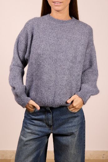 Immagine di MAGLIONE MISTO MOHAIR - Disponibile in PANNA, MARRONE, GRIGIO, BORDEAUX, BLU