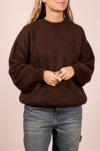 Immagine di MAGLIONE MISTO MOHAIR - Disponibile in PANNA, MARRONE, GRIGIO, BORDEAUX, BLU