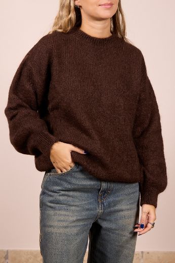 Immagine di MAGLIONE MISTO MOHAIR - Disponibile in PANNA, MARRONE, GRIGIO, BORDEAUX, BLU