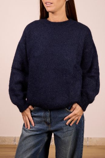 Immagine di MAGLIONE MISTO MOHAIR - Disponibile in PANNA, MARRONE, GRIGIO, BORDEAUX, BLU