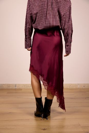 Immagine di GONNA SATIN PIZZO OBLIQUE - Disponibile in NERO, BORDEAUX