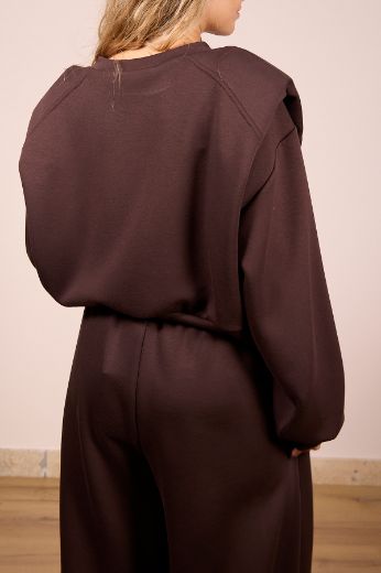 Immagine di FELPA CON SPALLINI - Disponibile in MARRONE, GRIGIO