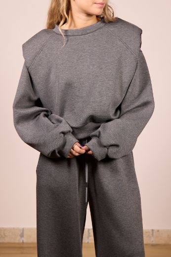 Immagine di FELPA CON SPALLINI - Disponibile in MARRONE, GRIGIO