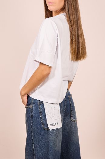 Immagine di T-SHIRT BOXY FIT - Disponibile in NERO, MARRONE, BLU, BIANCO