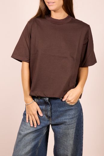 Immagine di T-SHIRT BOXY FIT - Disponibile in NERO, MARRONE, BLU, BIANCO