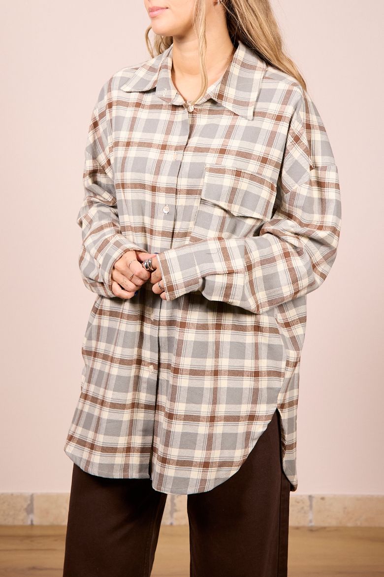 Immagine di MAXI CAMICIA WOOD - Disponibile in VERDE, BLU