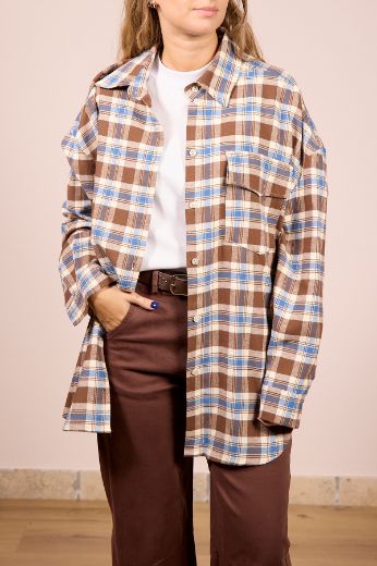 Immagine di MAXI CAMICIA WOOD - Disponibile in VERDE, BLU