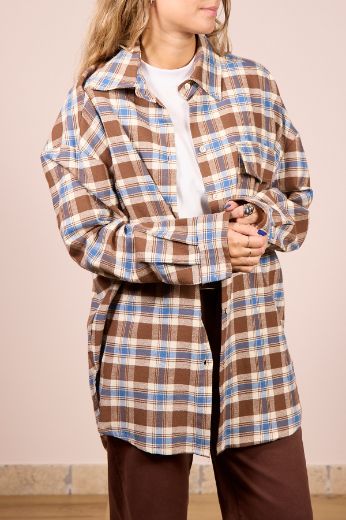 Immagine di MAXI CAMICIA WOOD - Disponibile in VERDE, BLU