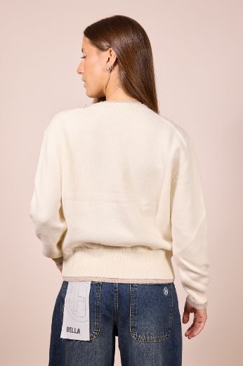 Immagine di MAGLIONE BICOLOR 100% LANA - Disponibile in MARRONE, PANNA, GRIGIO, BEIGE, GRIGIO SCURO, GRIGIO CHIARO, TAUPE