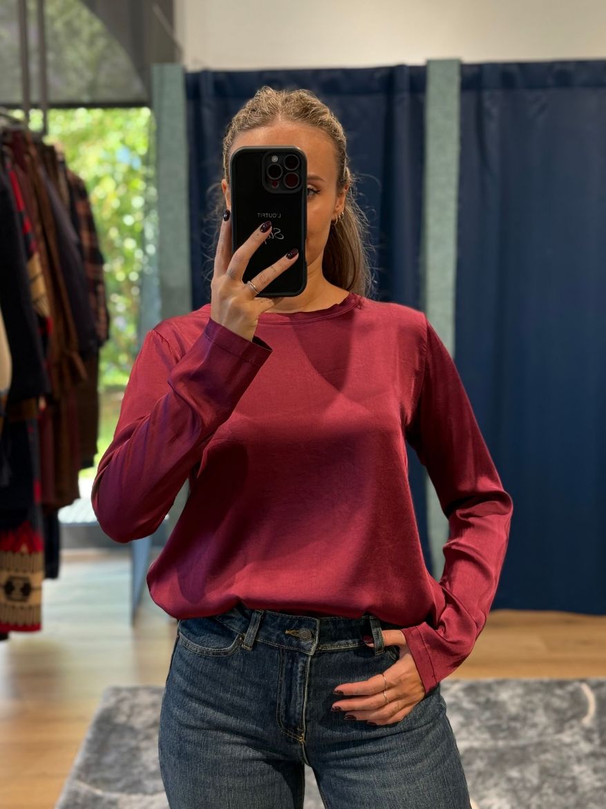 Immagine di MAGLIA VISCOSA SATIN - Disponibile in BIANCO, BORDEAUX, NERO