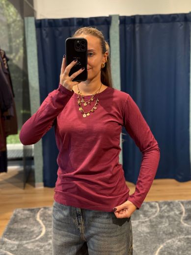 Immagine di MAGLIA MANICA LUNGA GIROCOLLO - Disponibile in NERO, MARRONE, GRIGIO, BORDEAUX, BLU, BIANCO