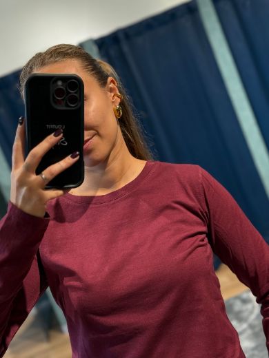 Immagine di MAGLIA MANICA LUNGA GIROCOLLO - Disponibile in NERO, MARRONE, GRIGIO, BORDEAUX, BLU, BIANCO