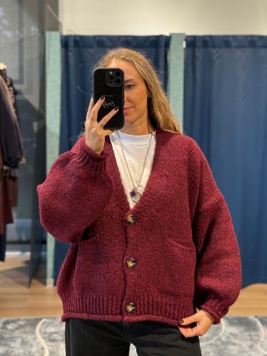 Immagine di CARDIGAN 3 BOTTONI - Disponibile in PANNA, MARRONE, BORDEAUX, NERO, GRIGIO