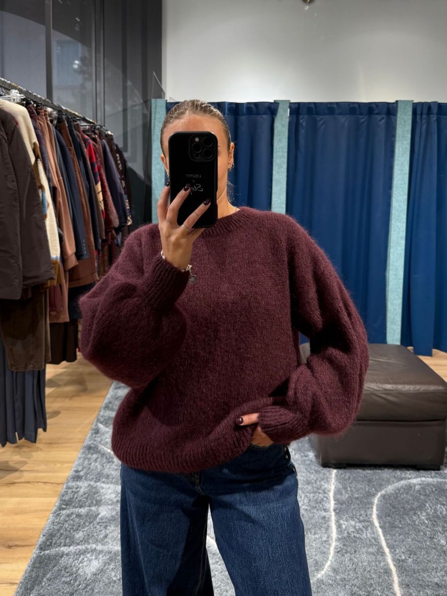 Immagine di MAGLIONE MOHAIR OVERSIZE - Disponibile in PRUGNA, MARRONE, GRIGIO