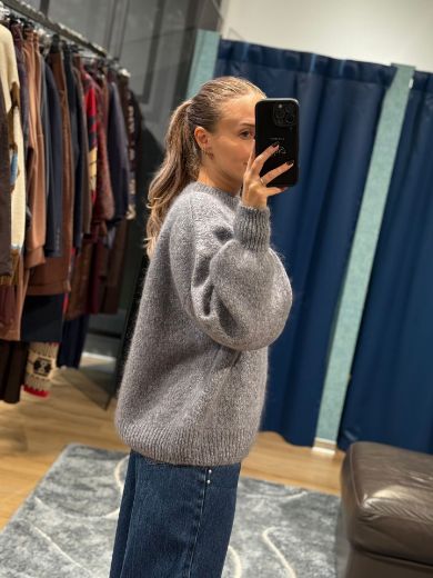 Immagine di MAGLIONE MOHAIR OVERSIZE - Disponibile in PRUGNA, MARRONE, GRIGIO