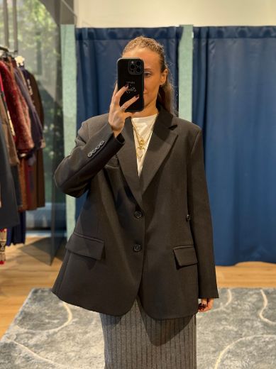 Immagine di BLAZER OVERSIZE DOPPIA CHIUSURA - Disponibile in MARRONE, GRIGIO, NERO