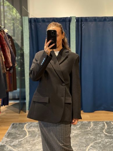 Immagine di BLAZER OVERSIZE DOPPIA CHIUSURA - Disponibile in MARRONE, GRIGIO, NERO
