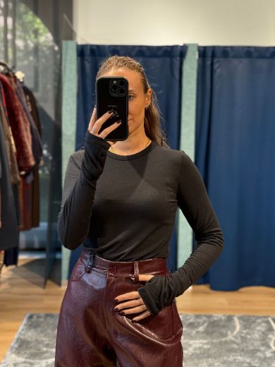 Immagine di MAGLIA LANA MODAL GIROCOLLO - Disponibile in NERO, MARRONE, GRIGIO