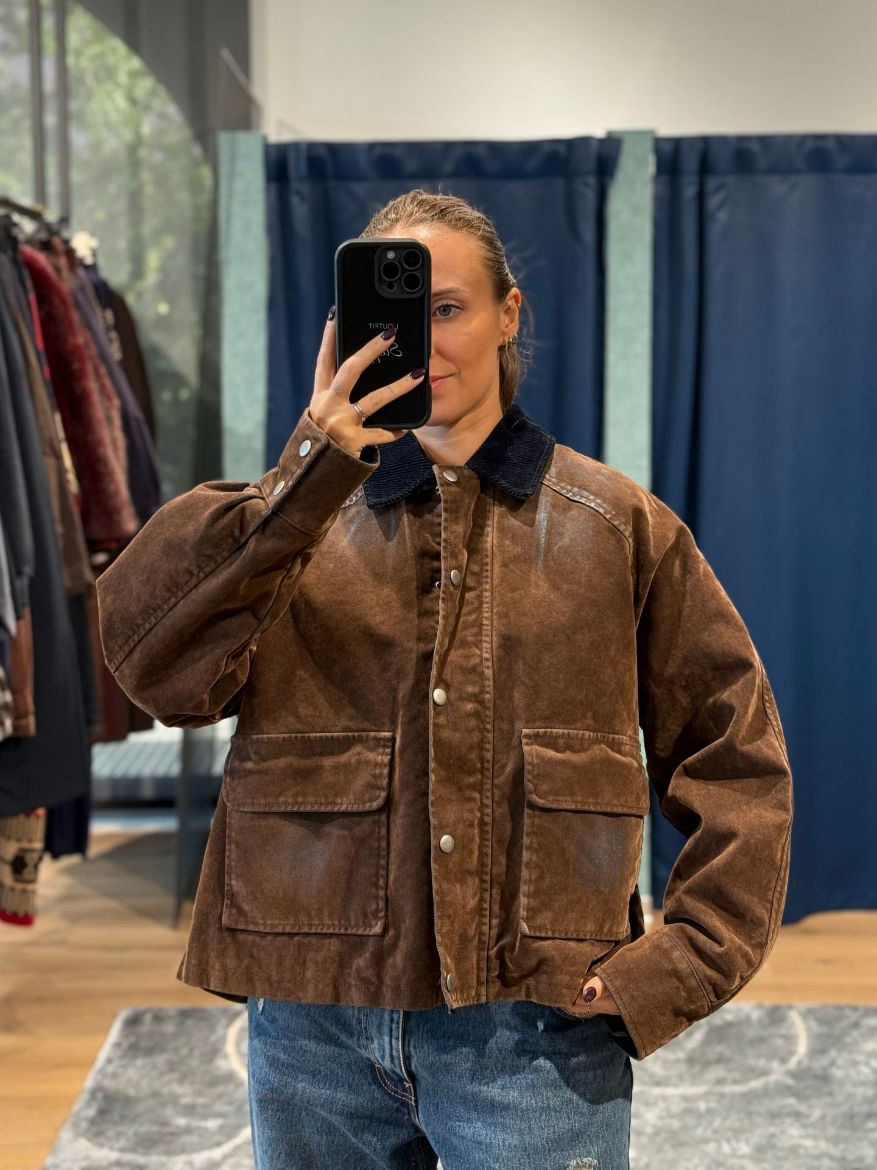 Immagine di GIACCA IN DENIM CON FLOCCATURA