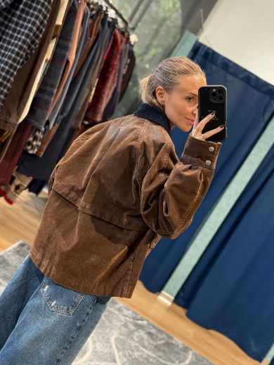 Immagine di GIACCA IN DENIM CON FLOCCATURA