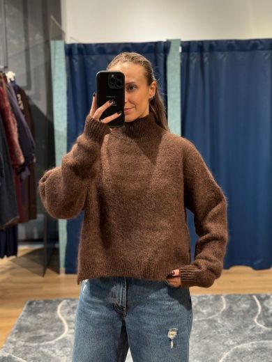 Immagine di MAGLIONE MISTO MOHAIR - Disponibile in NERO, MARRONE, ROSSO