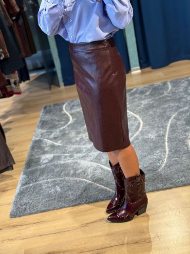 Immagine di GONNA VINO SIMILPELLE MARTELLATA