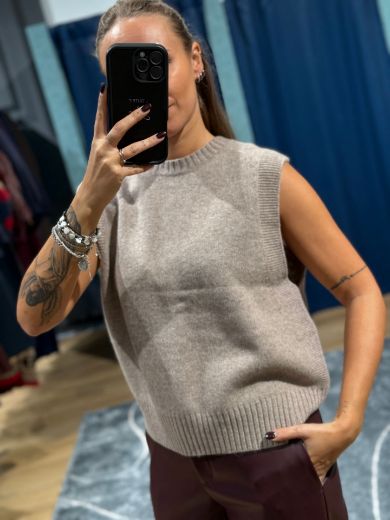 Immagine di GILET 100% LANA - Disponibile in PANNA, MARRONE, GRIGIO, BEIGE