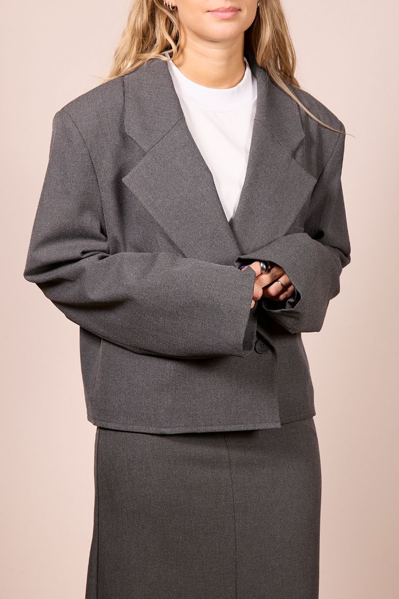Immagine di BLAZER CROP STRUTTURATO GRIGIO SCURO