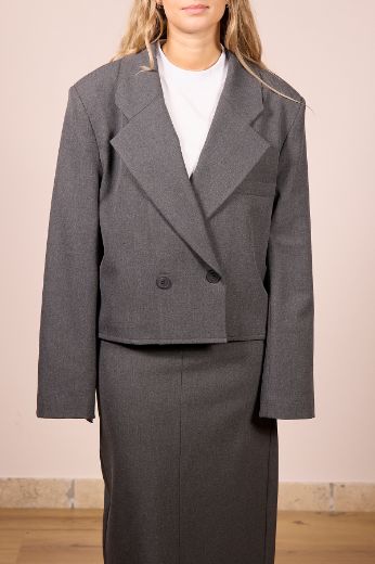 Immagine di BLAZER CROP STRUTTURATO GRIGIO SCURO