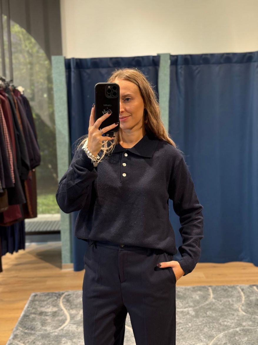 Immagine di POLO MISTO CASHMERE - Disponibile in BLU, GRIGIO, BORDEAUX, MARRONE